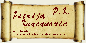 Petrija Kvačanović vizit kartica